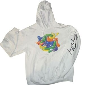 KENNY SCHARF White Hooded Sweatshirt Men’s Large